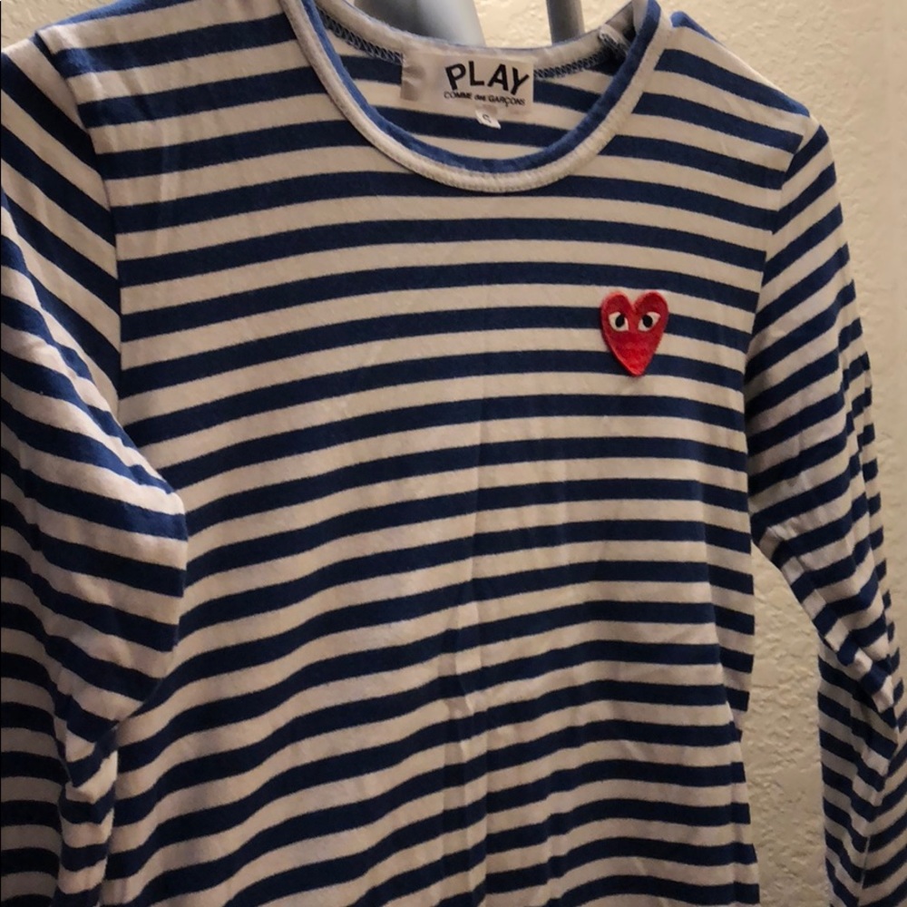 PLAY comme des garcons long sleeve blue shirt